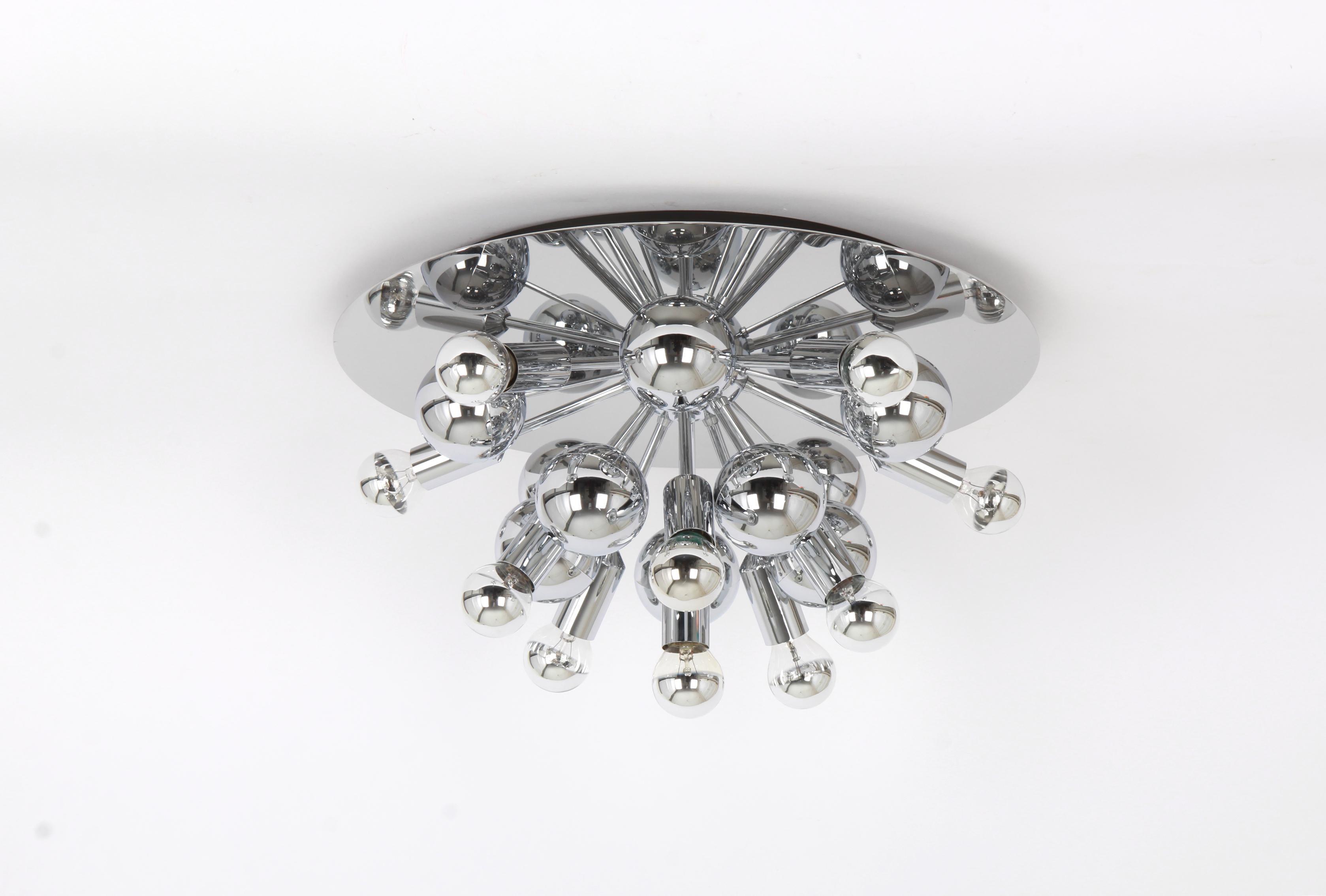 Space Age Large Sputnik Flushmount or Wall Sconce by Cosack, Germany, 1970s For Sale