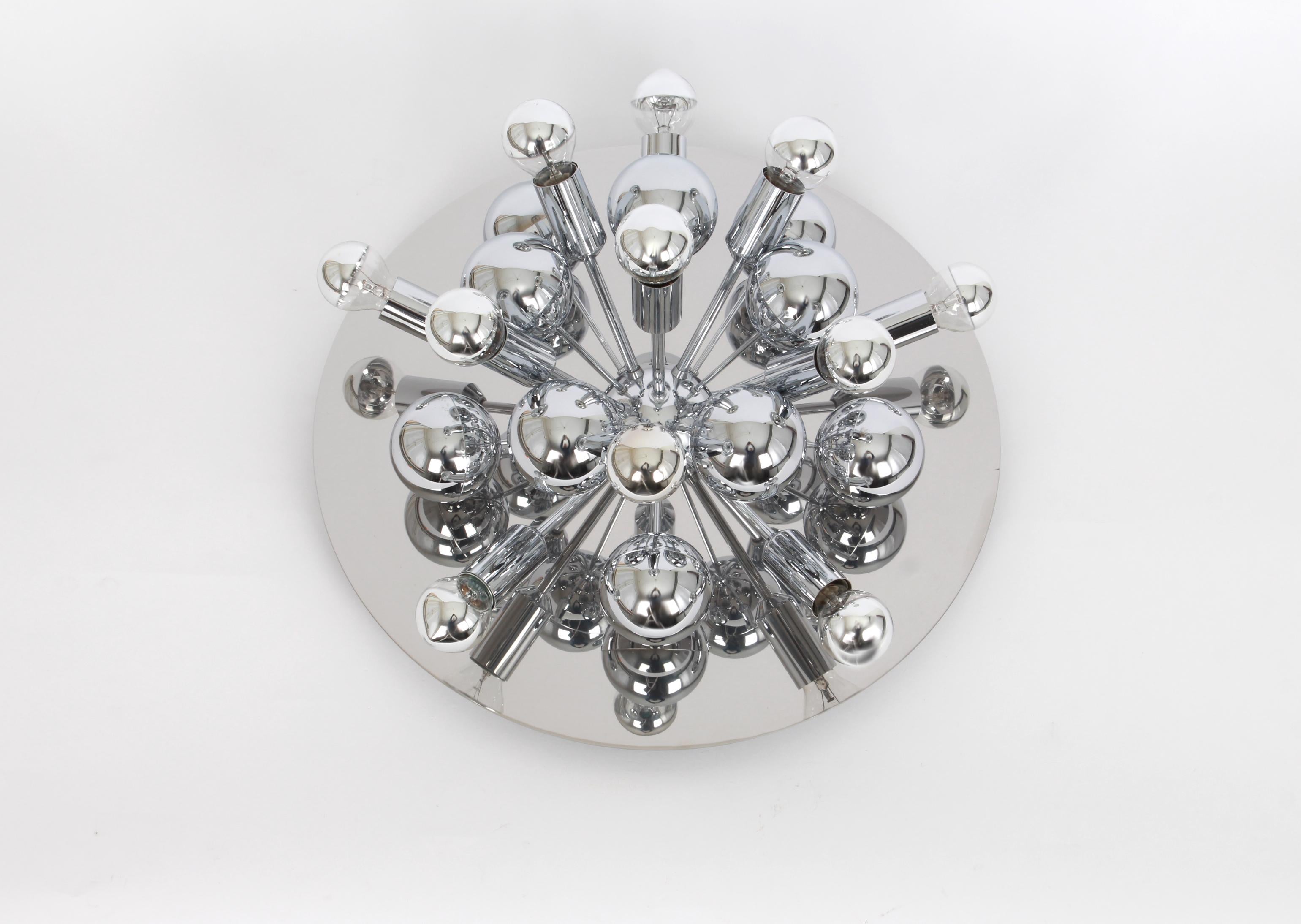 Late 20th Century Large Sputnik Flushmount or Wall Sconce by Cosack, Germany, 1970s For Sale