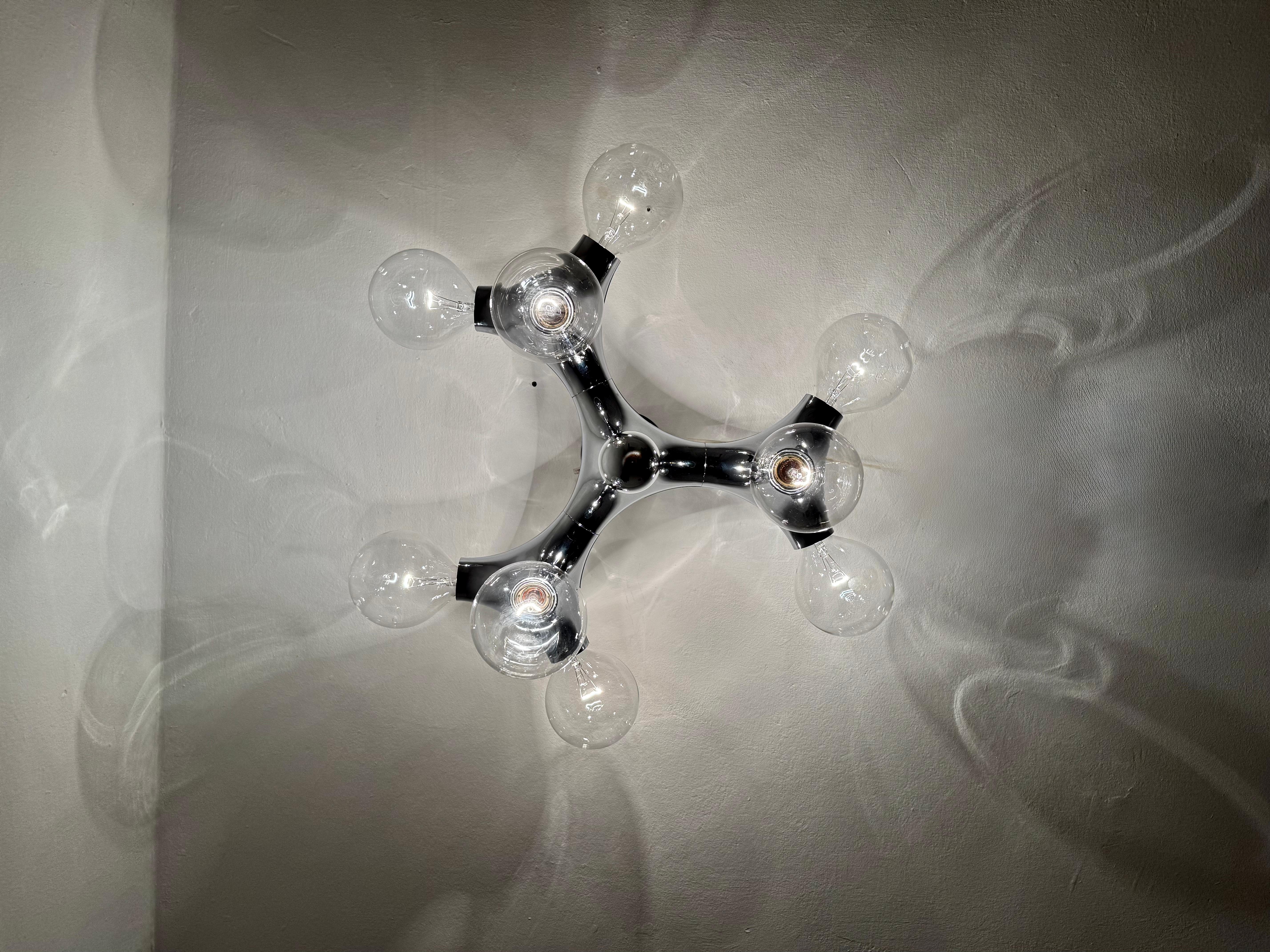 Lámpara empotrada grande Sputnik Gemini de Gebrüder Cosack en venta 11