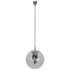 Large Sputnik Globe Pendant Lamp By Doria, Glass & Chrome, 1960s