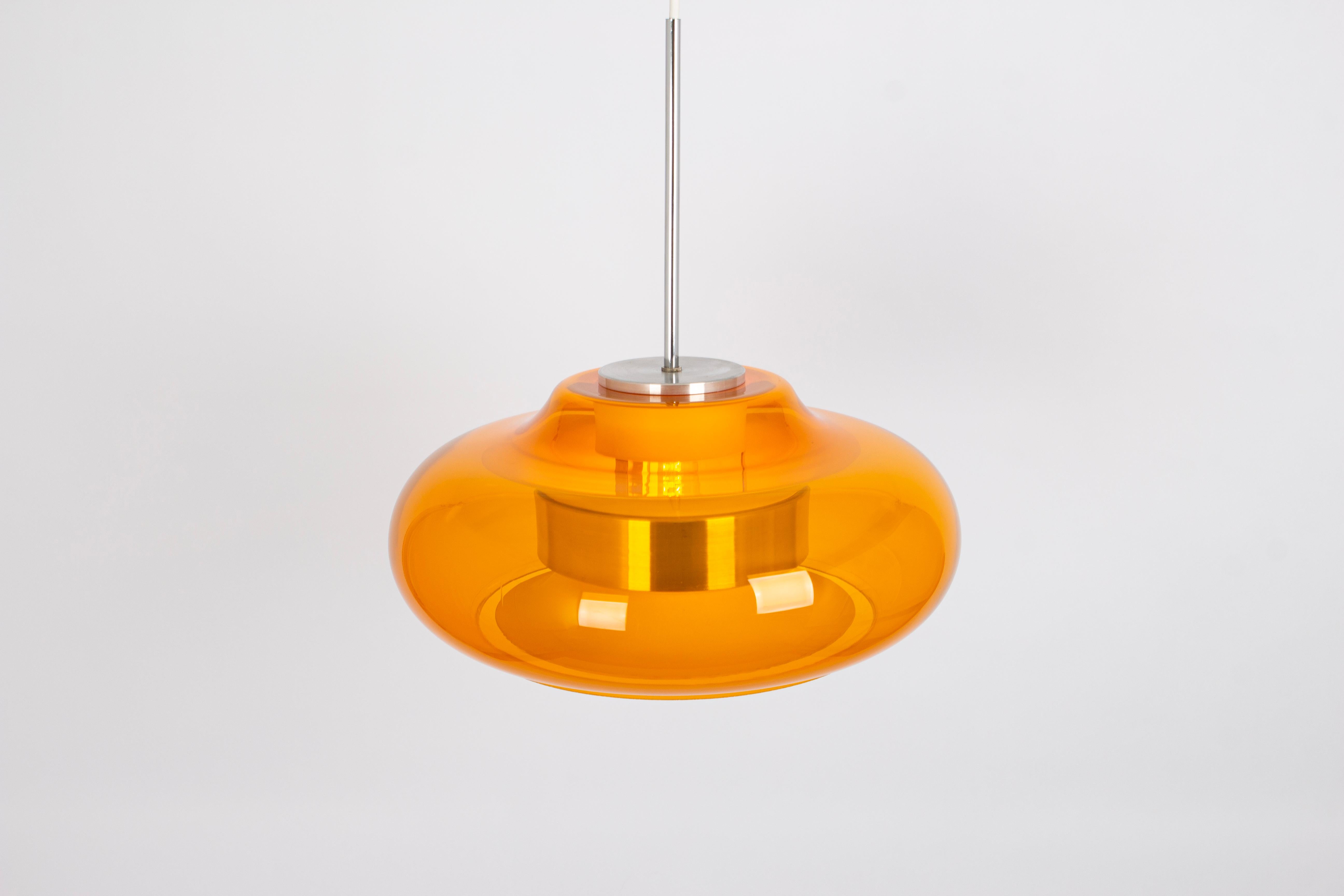 Gran vaso Sputnik naranja de Doria, Alemania, años 70 Moderno de mediados de siglo