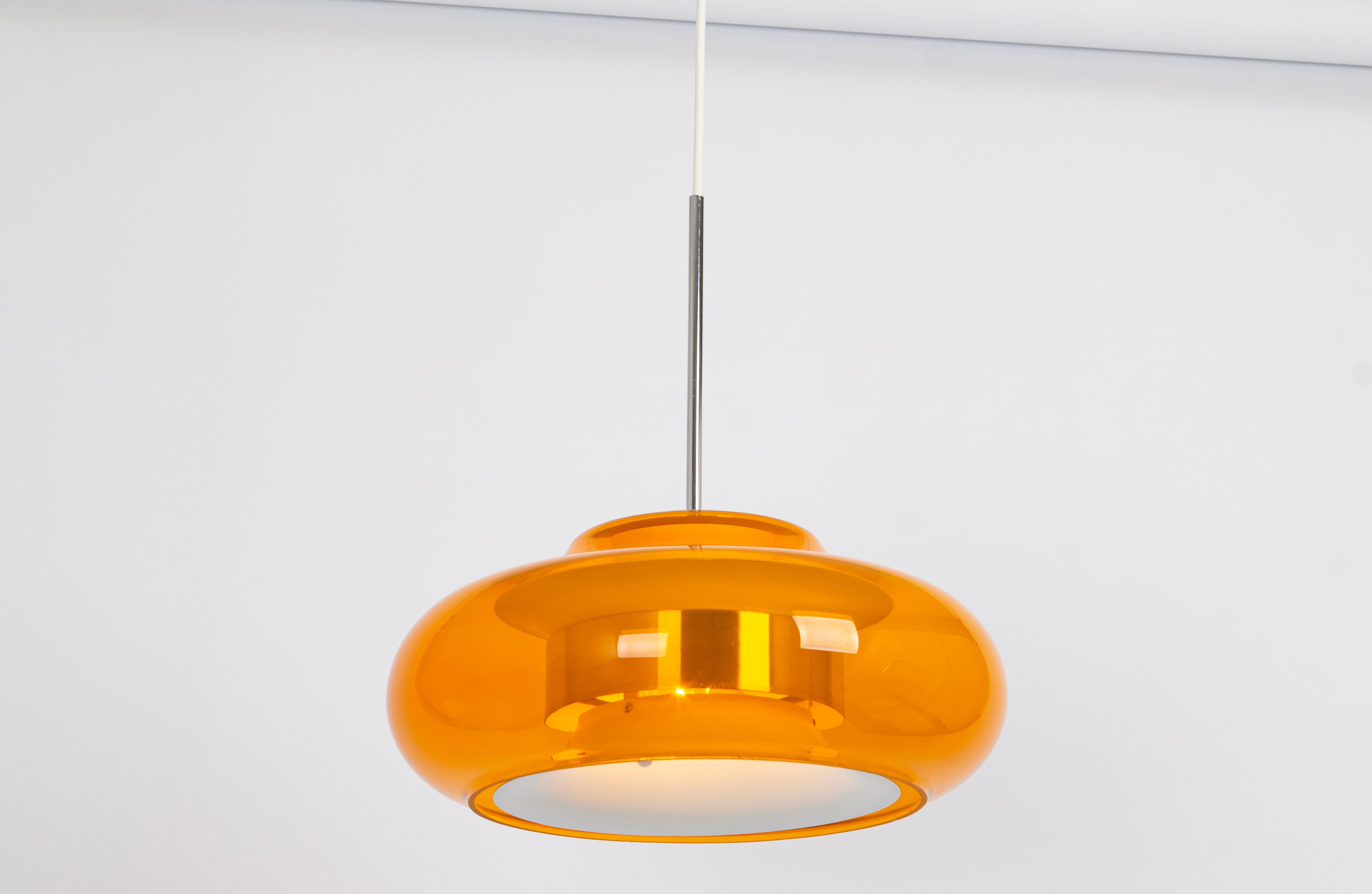 Gran vaso Sputnik naranja de Doria, Alemania, años 70 en Bueno Estado en Aachen, NRW