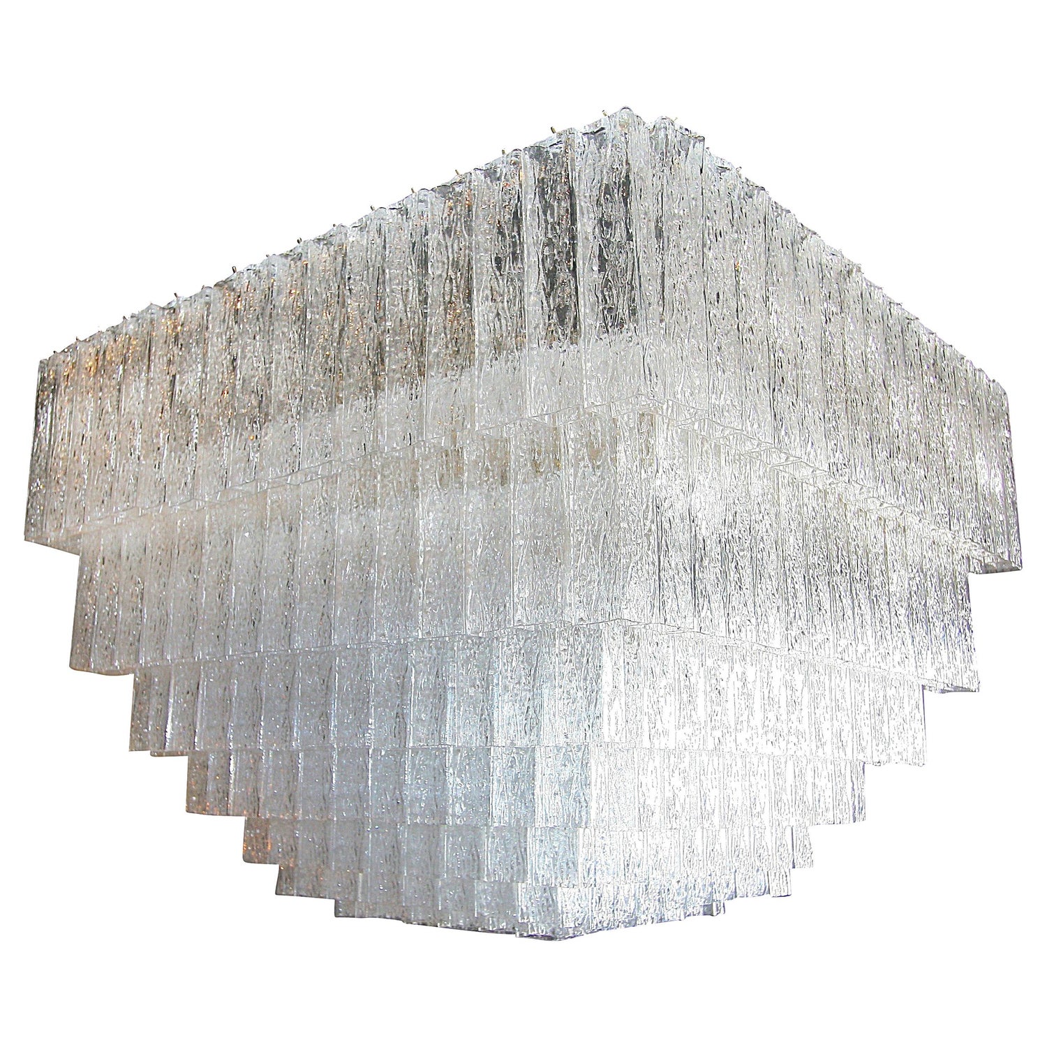 1960s Rectangular Murano Glass Vistosi Chandelier 1960s Rectangular Murano Glass Vistosi Chandelier