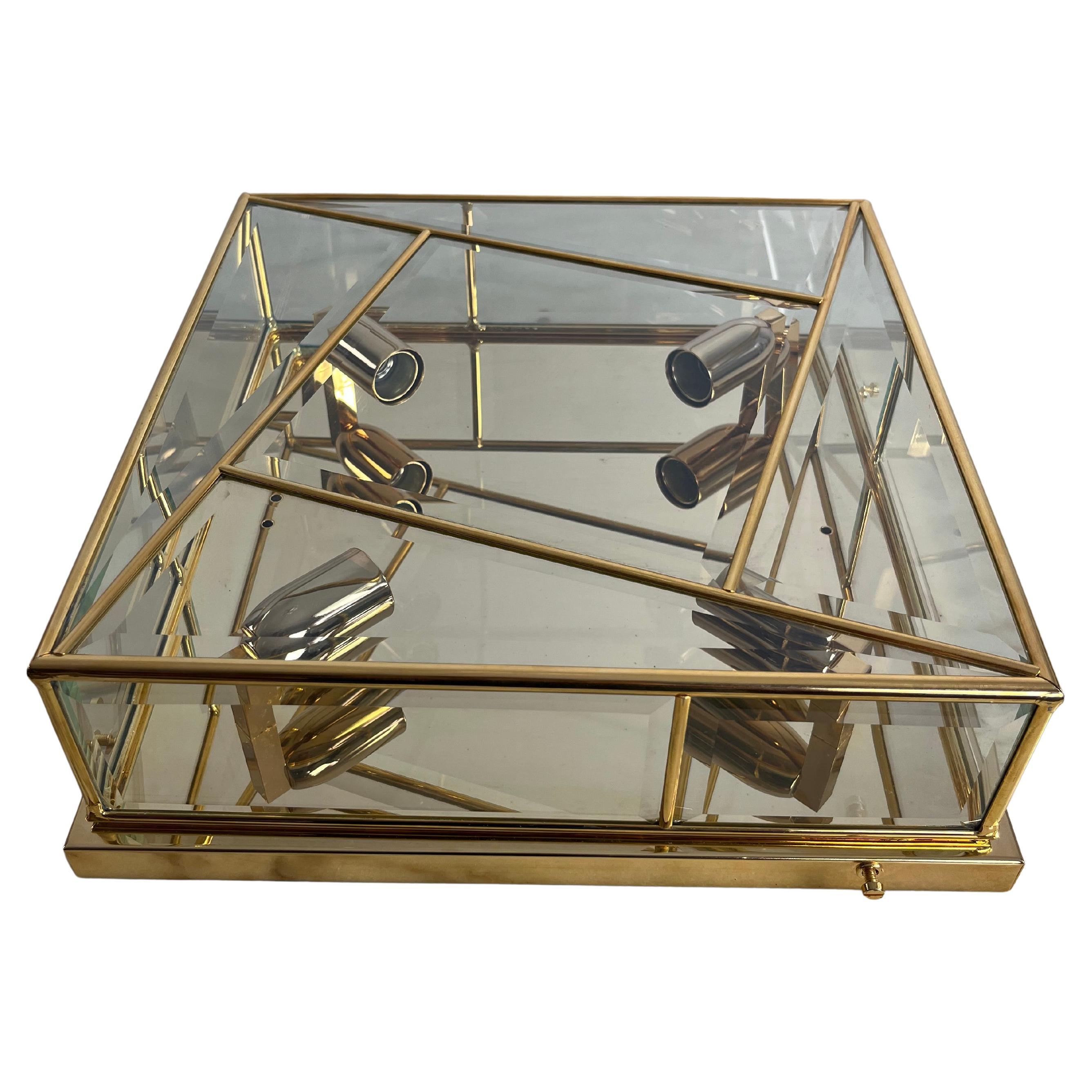 Large Square 4-Light Ceiling Lights 1980s, Never Used