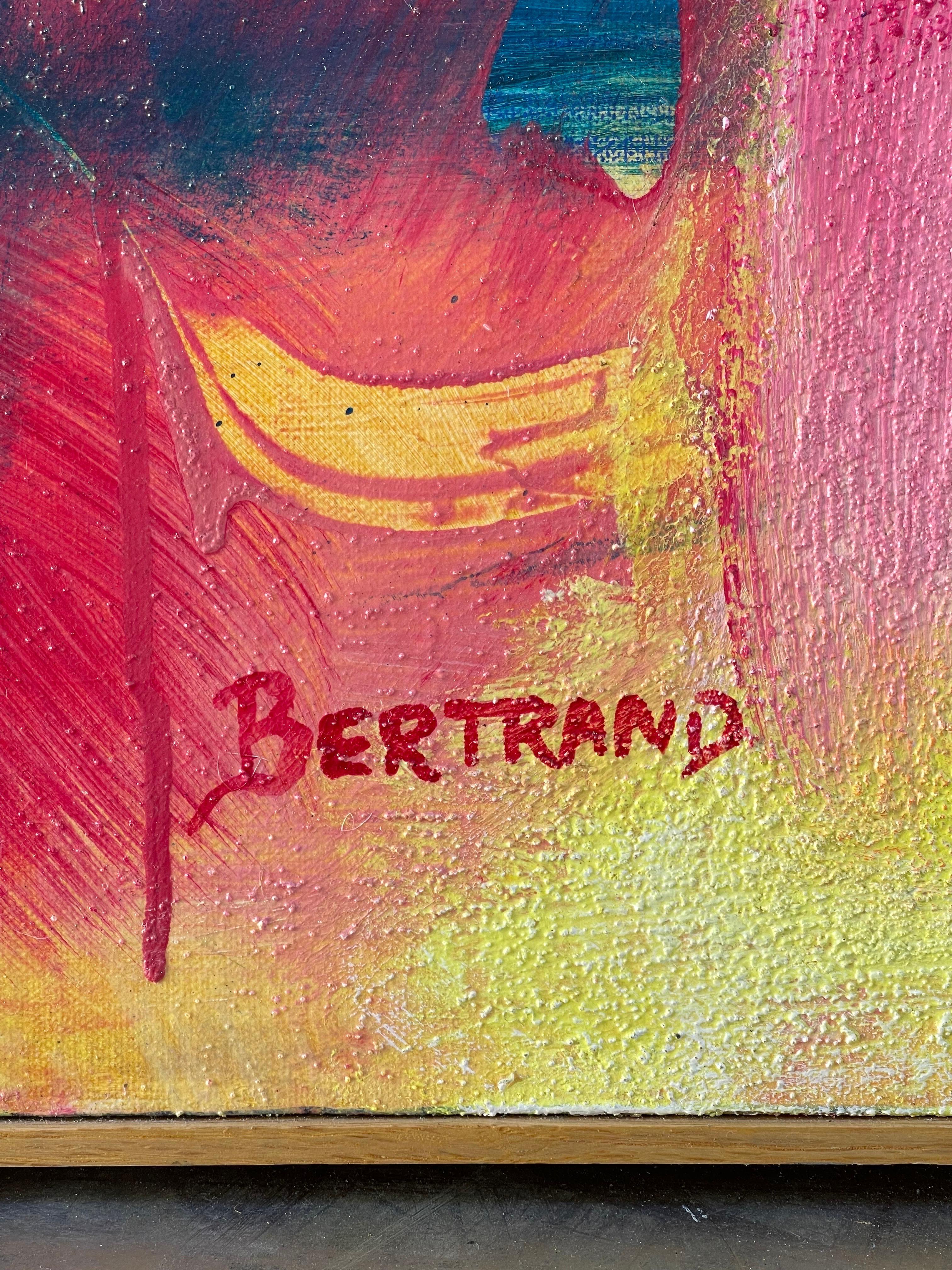 Großes Quadrat Abstrakt Mid Century  Gemälde von Carol Bertrand im Angebot 3
