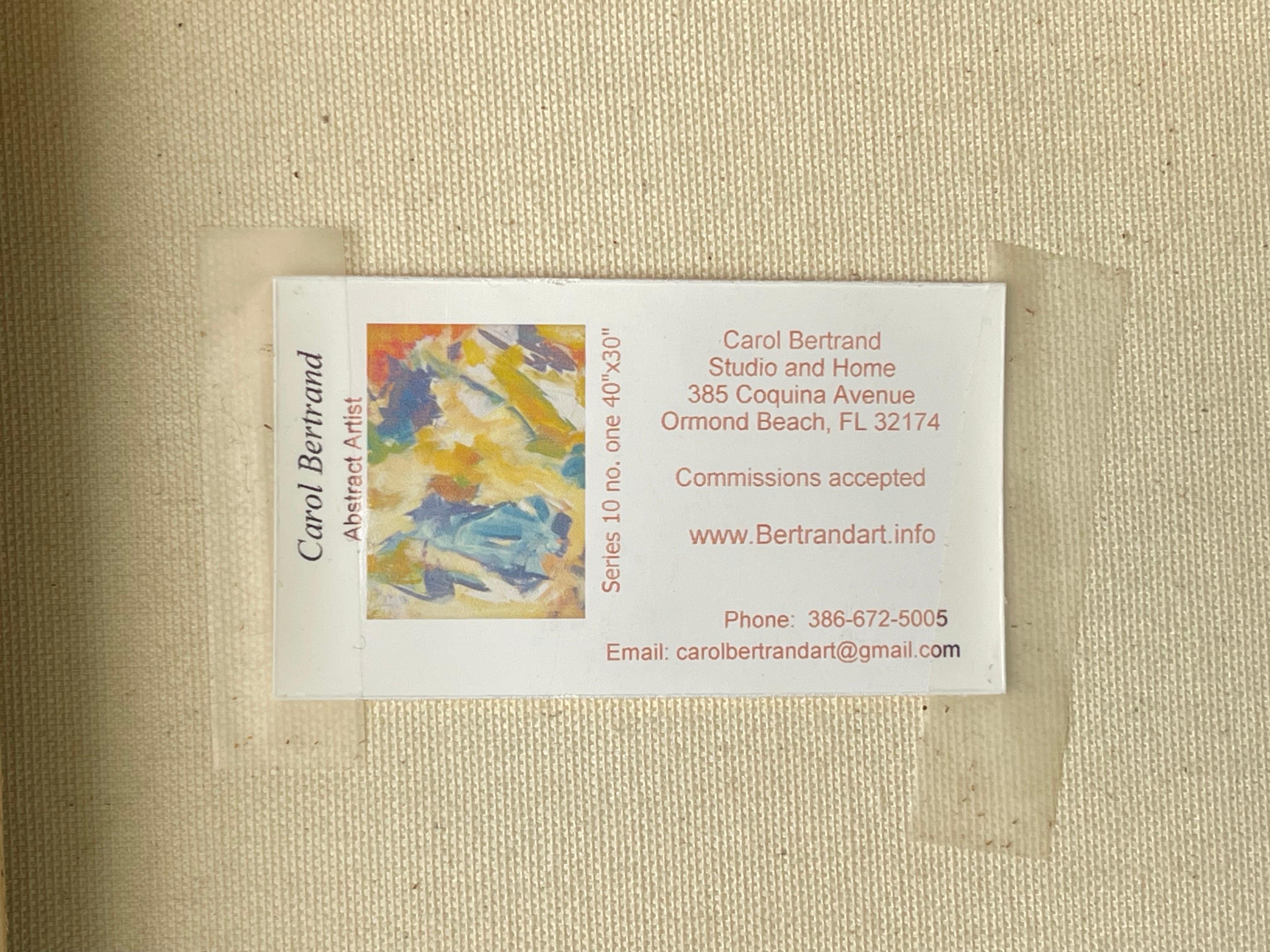 Großes Quadrat Abstrakt Mid Century  Gemälde von Carol Bertrand im Angebot 7