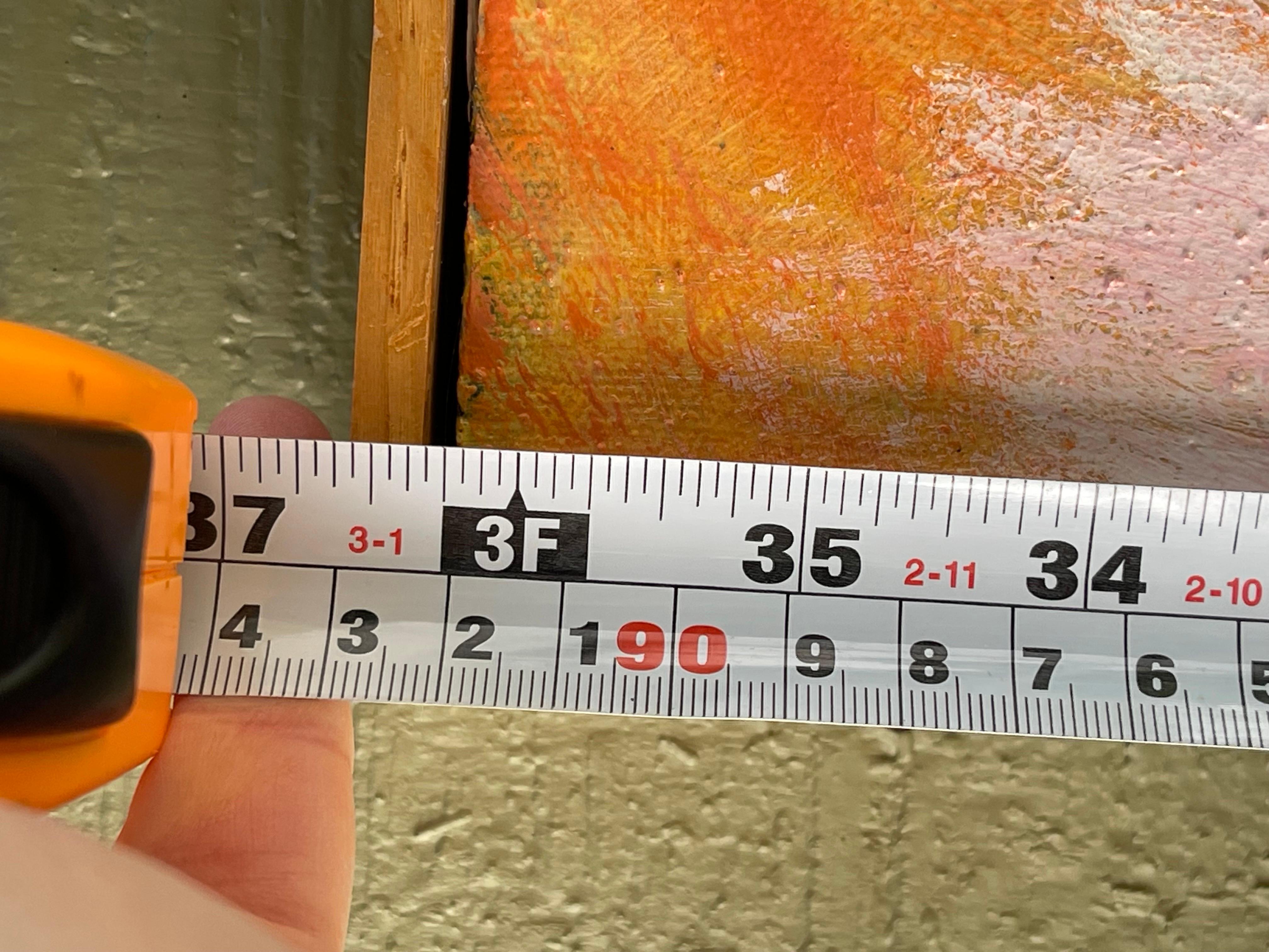 Großes Quadrat Abstrakt Mid Century  Gemälde von Carol Bertrand im Angebot 10