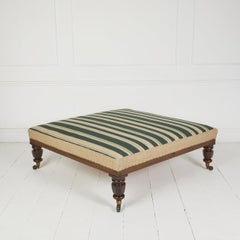 Large square antique style ottoman centre footstool