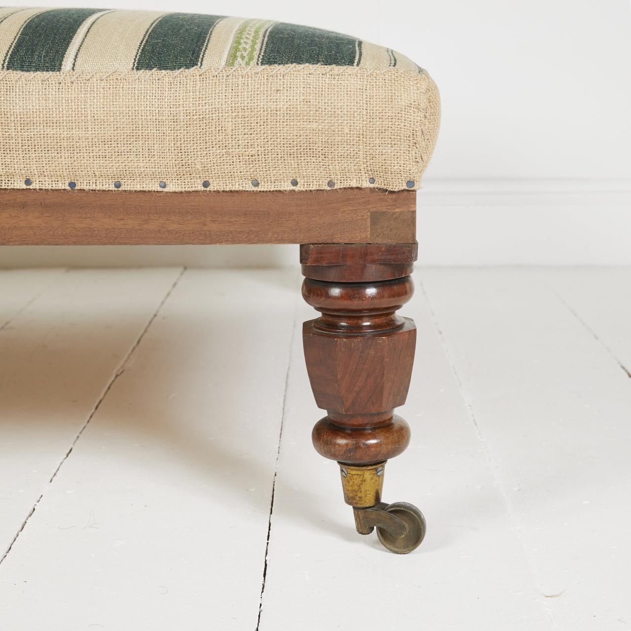 Large square antique style ottoman centre footstool For Sale 1