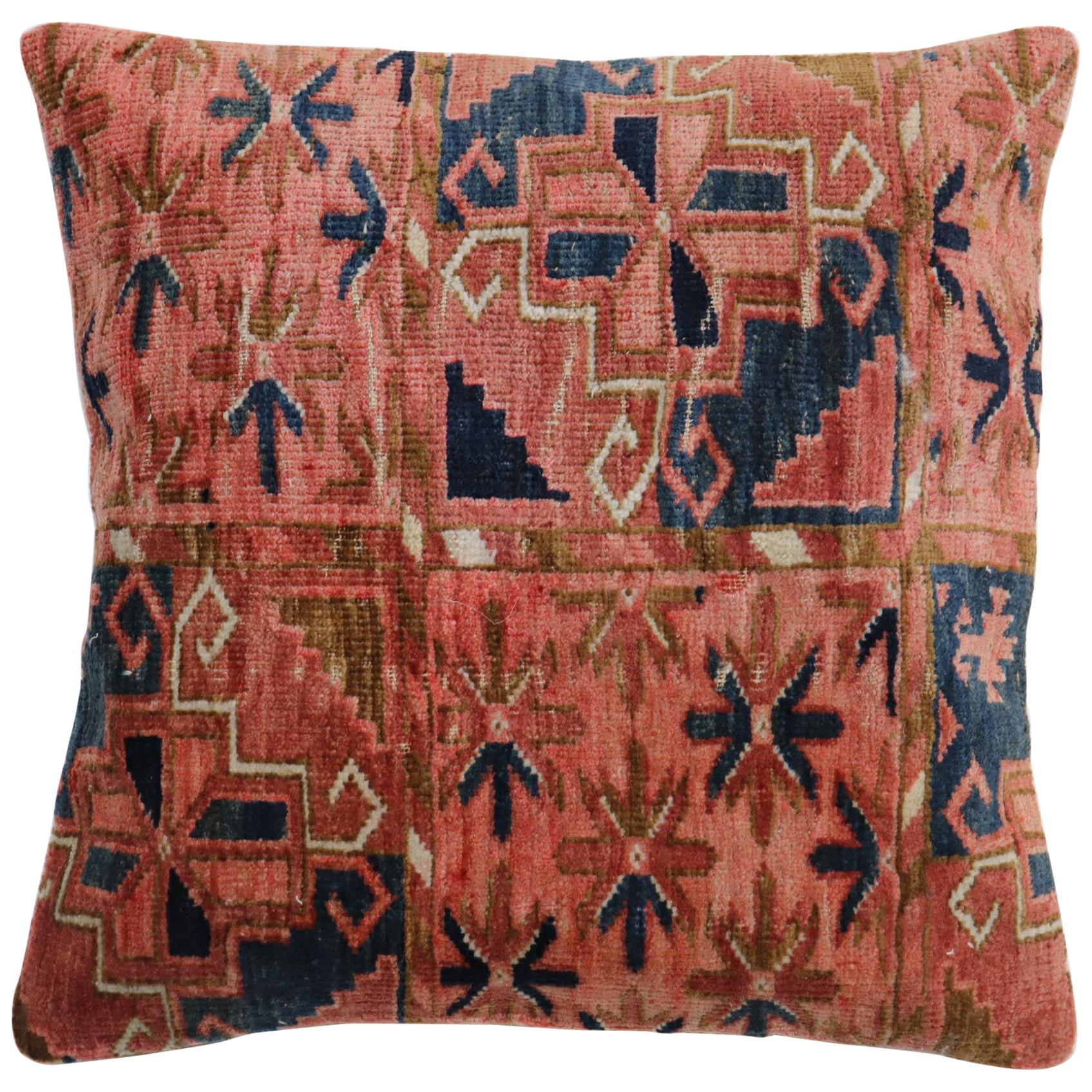 Large Square Antique Turkeman Rug Pillow