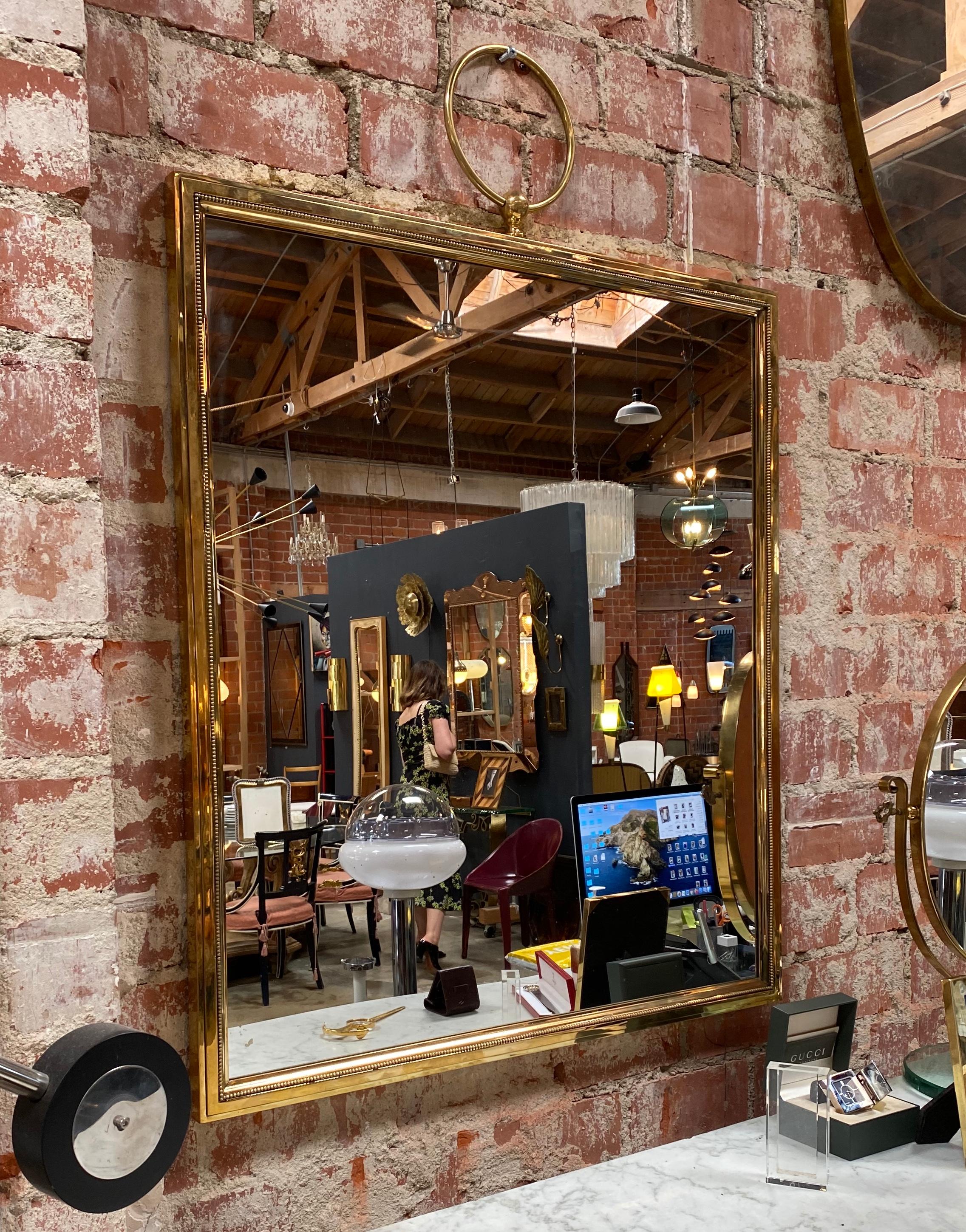 square brass mirror