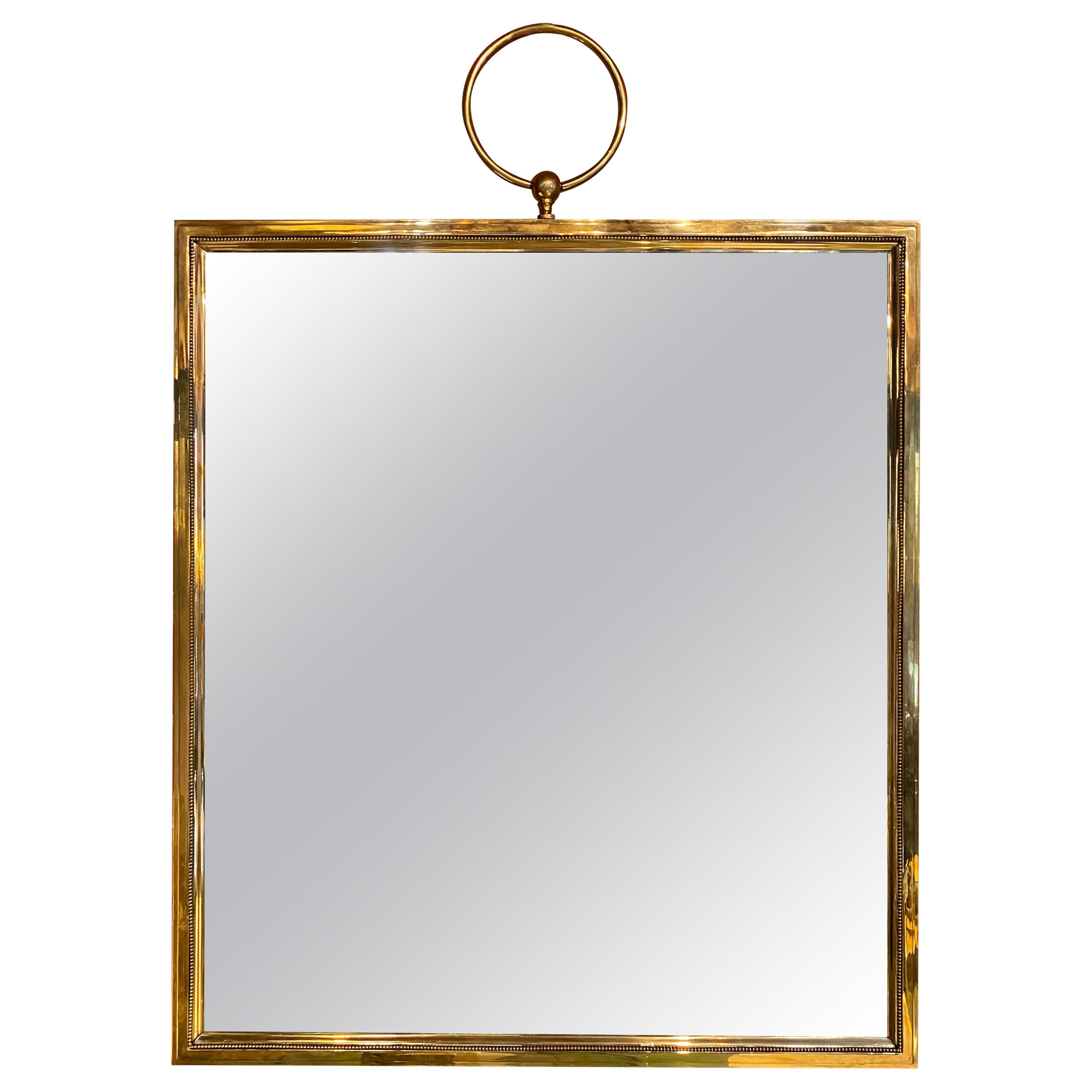 Large Brass Wall Mirror Attributed Paul McCobb at 1stDibs