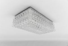 Large Square Bubble Glass Wall Lamp / Flush Mount by BEGA, 1960s Limburg