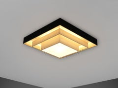 Large Square Ceiling Light in Metal