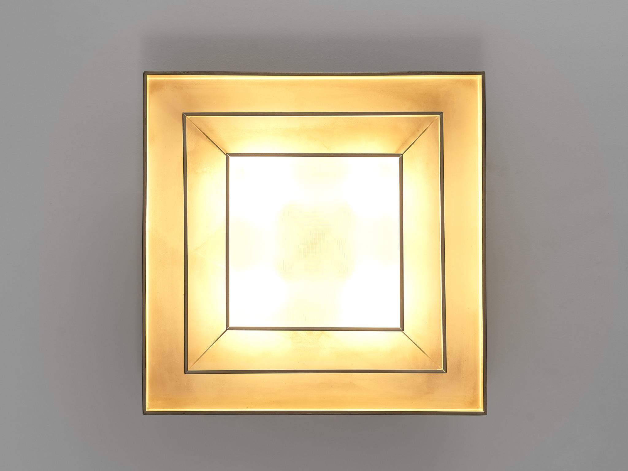 Large Square Ceiling Light in Metal In Good Condition In Waalwijk, NL