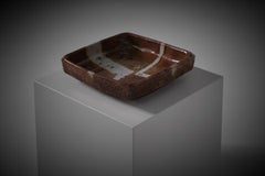 Large Square Ceramic Bowl by Gustave Tiffoche, France 1970s