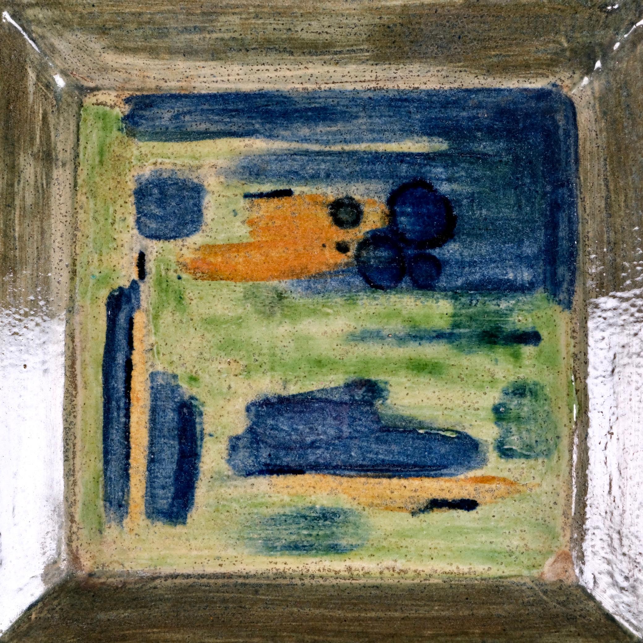 Grand centre de table carré en céramique Grog clay, fabriqué en France, 1970 en vente 7