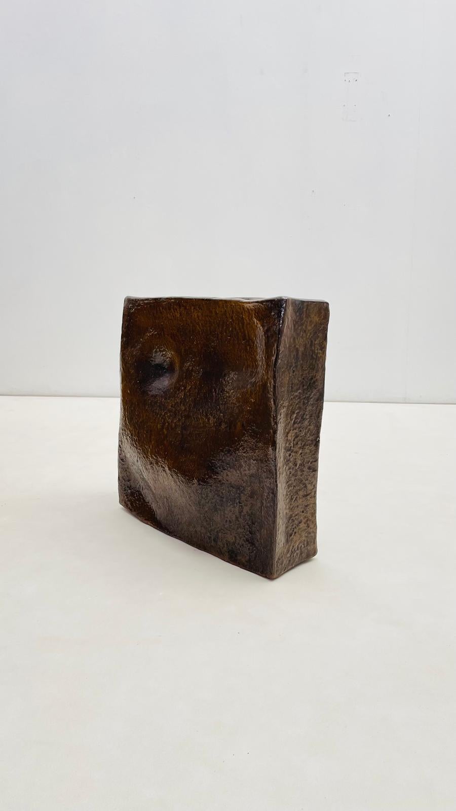 Large german ceramic Vase with 4 holes above. 

It's shape is squared and slightly organic as diformed.

Top mint condition. 

For any questions feel free to contact us, we will be more than deligted to help you in any way we can. 