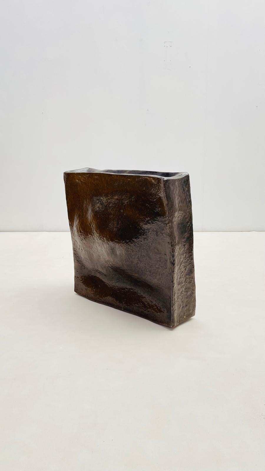 Large square - Ceramic vase For Sale 1
