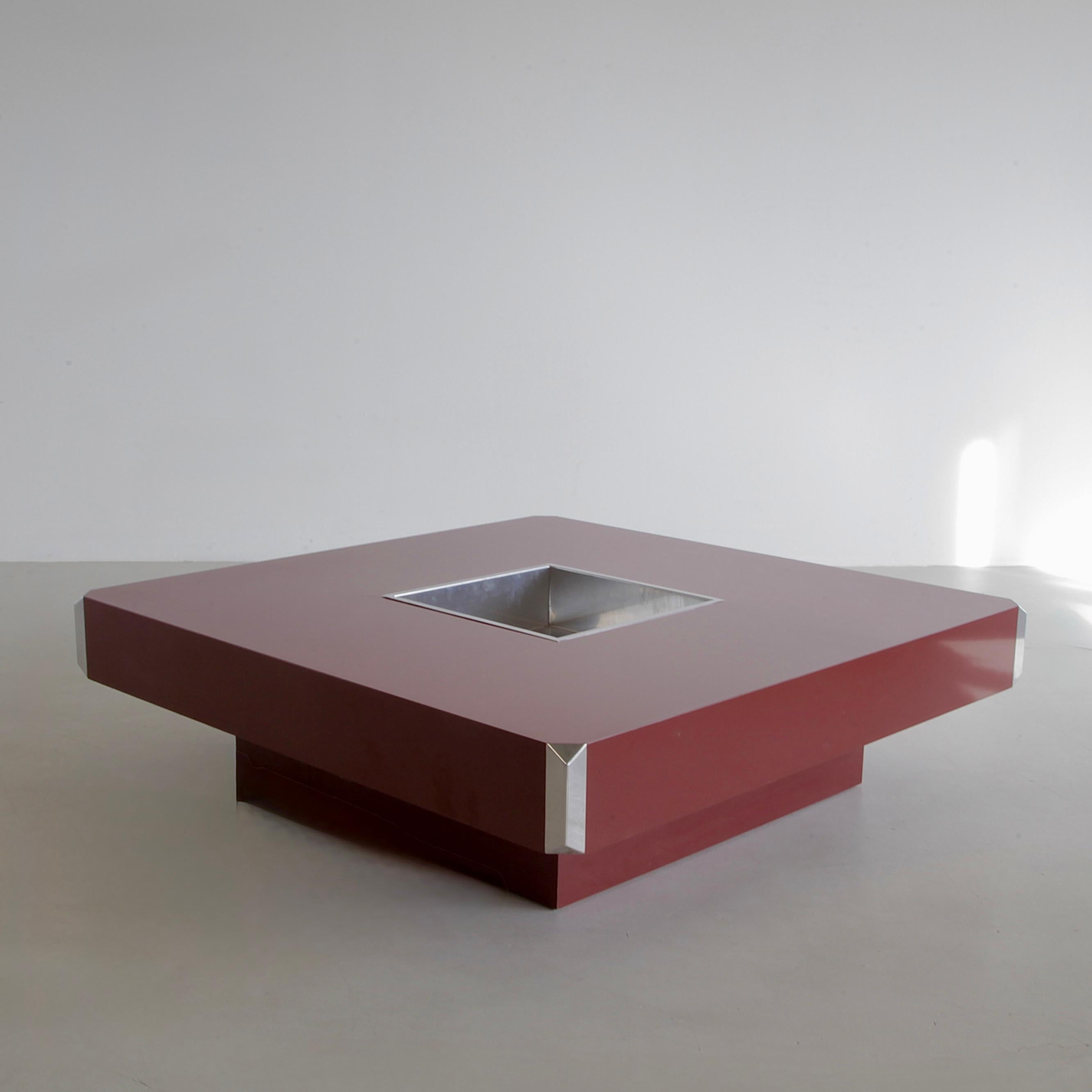 Tavolino quadrato di Willy Rizzo, 1972 In condizioni buone in vendita a Berlin, Berlin