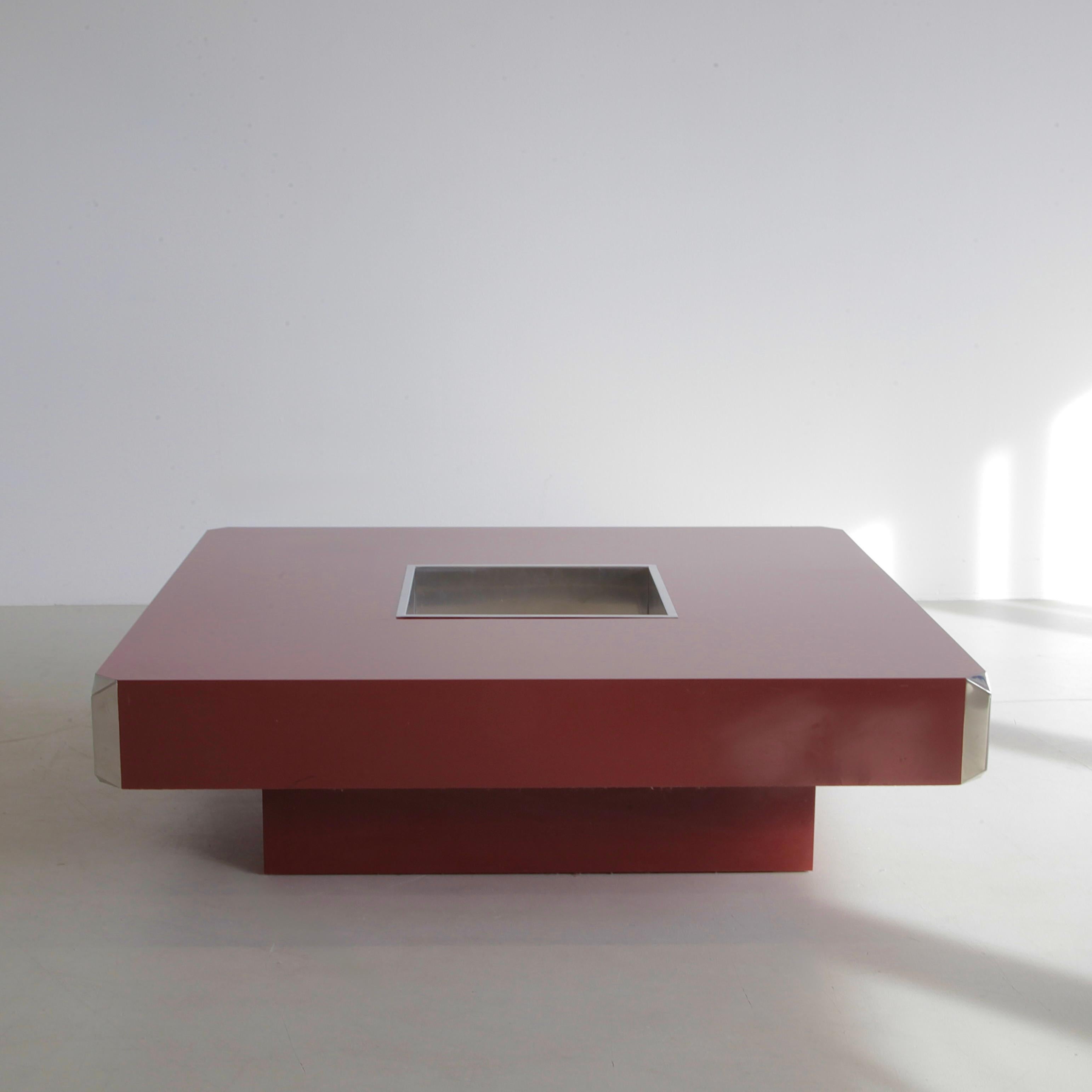 Fine XX secolo Tavolino quadrato di Willy Rizzo, 1972 in vendita