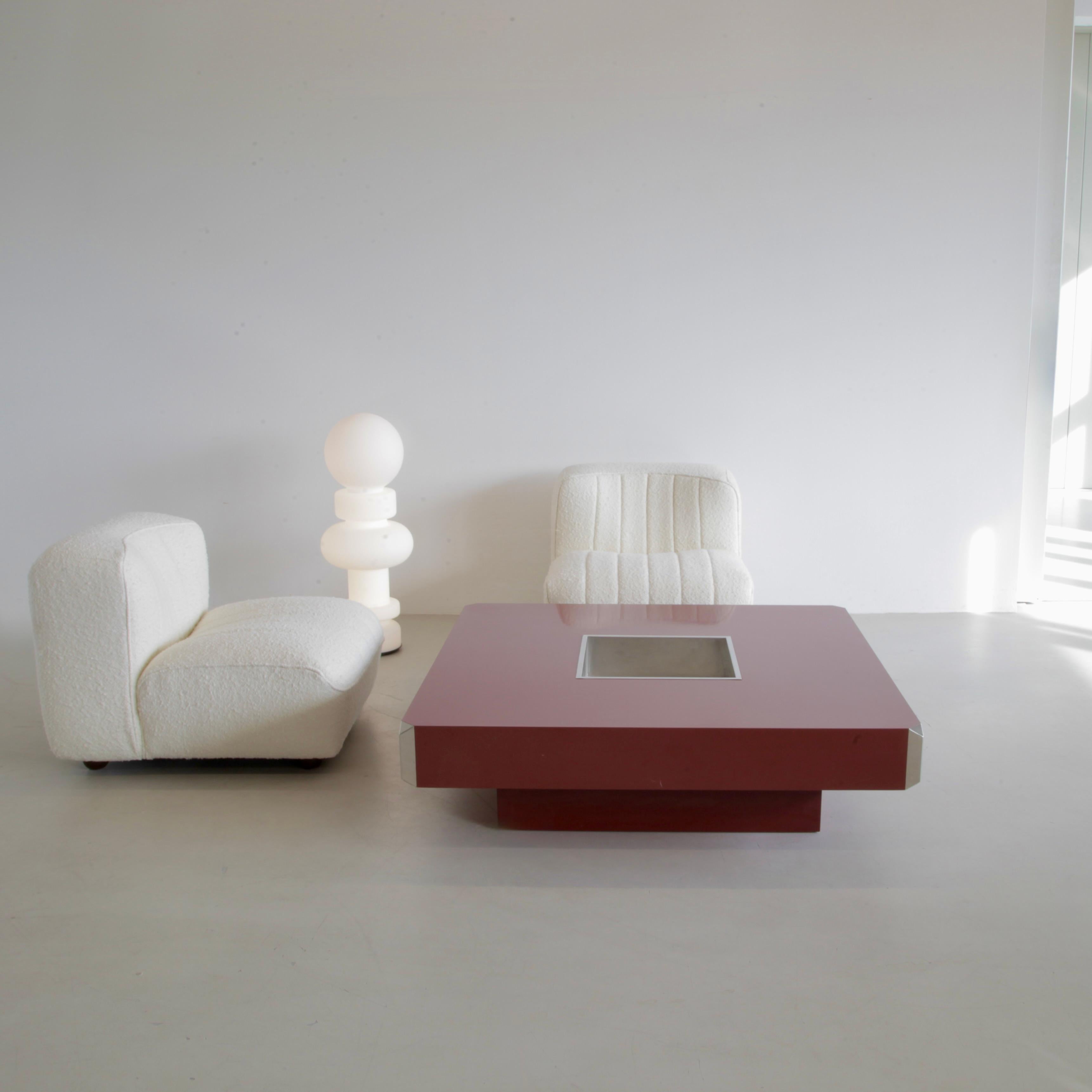 Laminato Tavolino quadrato di Willy Rizzo, 1972 in vendita