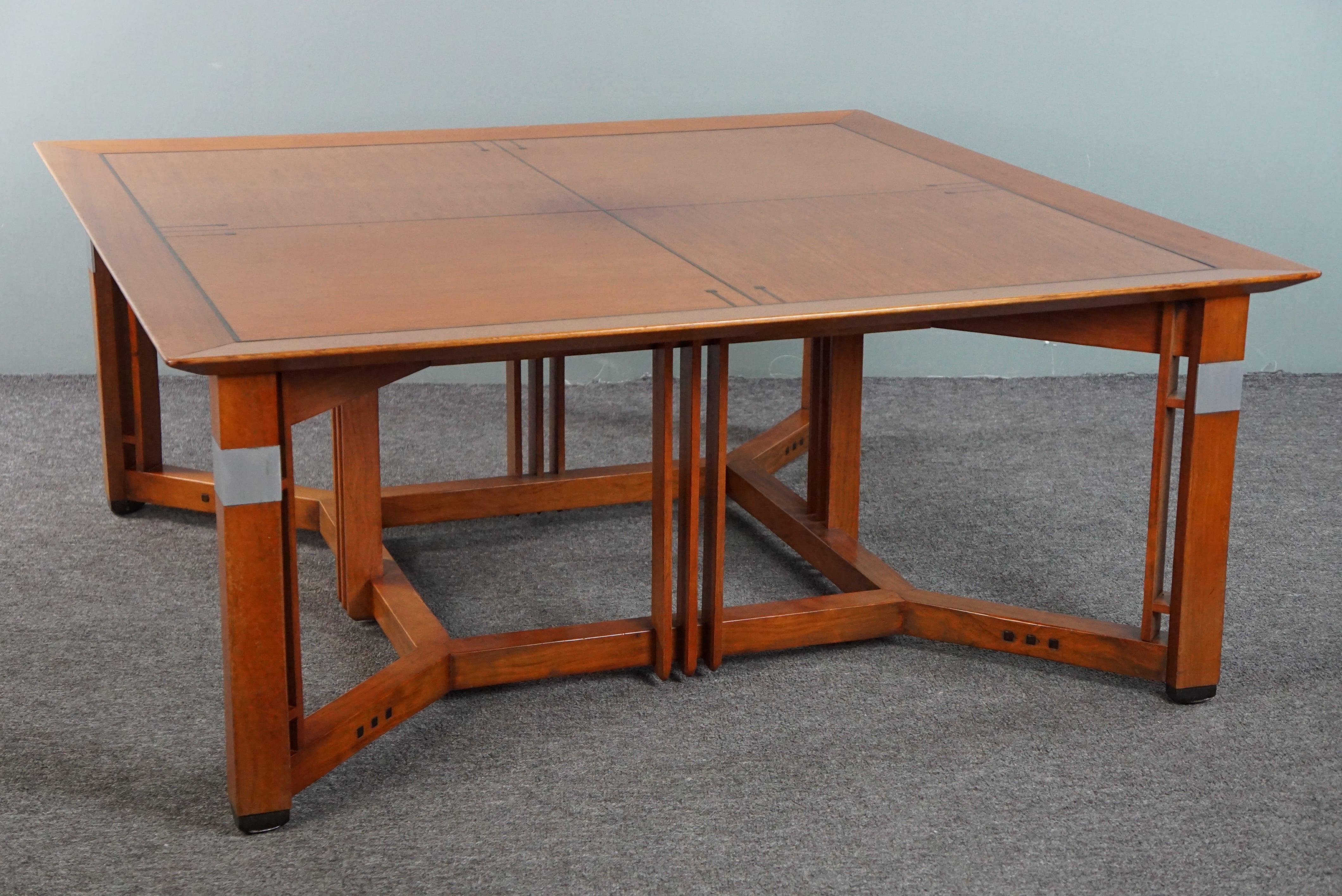 Hand-Crafted Large square coffee table from Schuitema's Decoforma series. For Sale