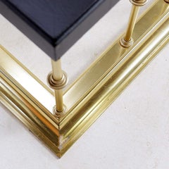 Large square coffee table in “fireplace fender