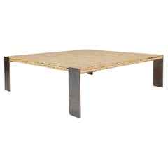 Großer quadratischer Couchtisch mit Sorgho-Platte