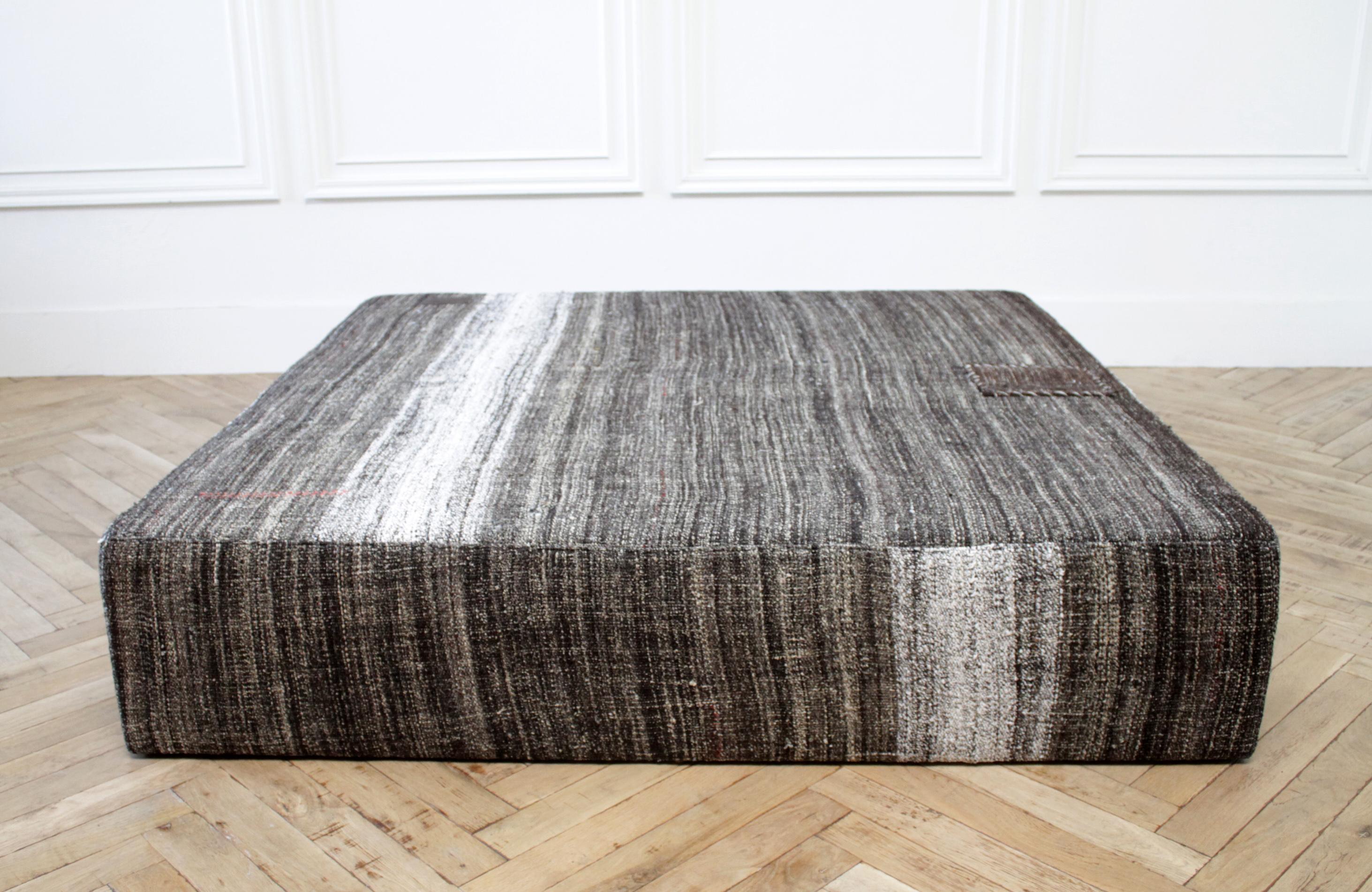Large Square Custom Made Turkish Rug Cocktail Ottoman 3