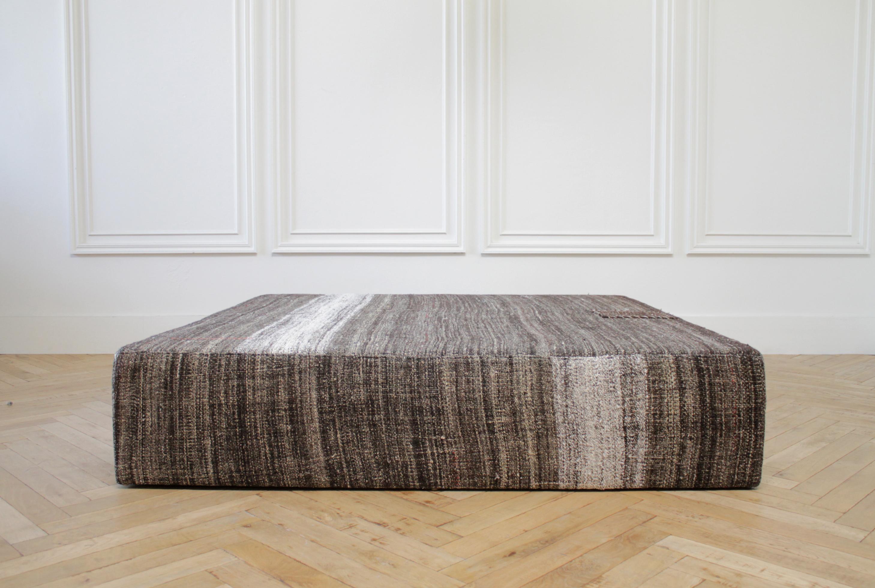 Large Square Custom Made Turkish Rug Cocktail Ottoman 4