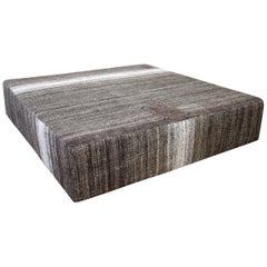 Large Square Custom Made Turkish Rug Cocktail Ottoman