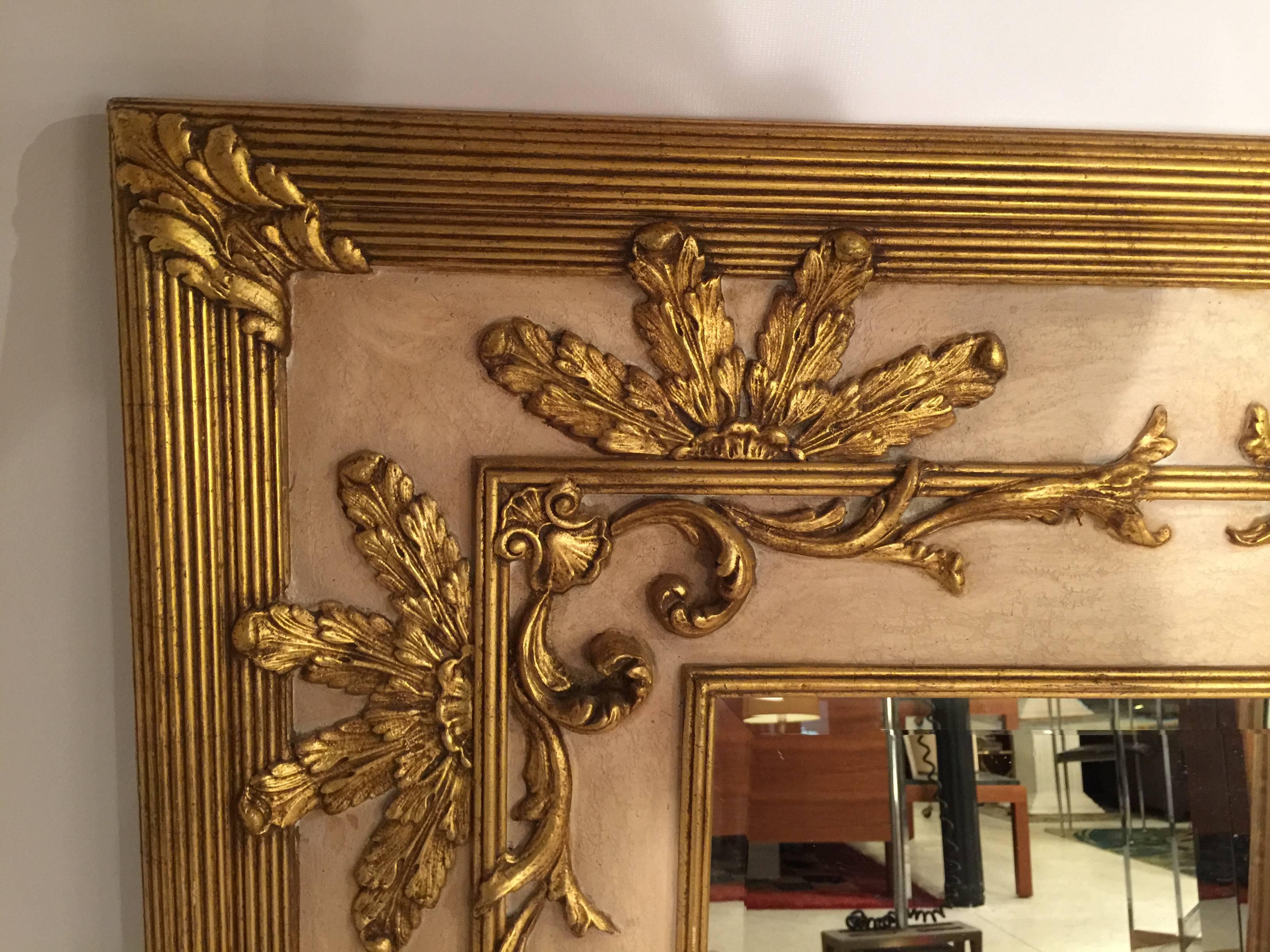 Louis XV Large Square Friedman Brothers Gilt and Beveled Glass Mirror