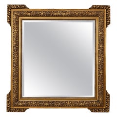 Large square giltwood mirror in Baroque style, 20th century