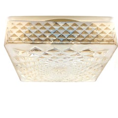 Large Square Glass Flush Mount Ceiling Light Honsel Leuchten, Germany