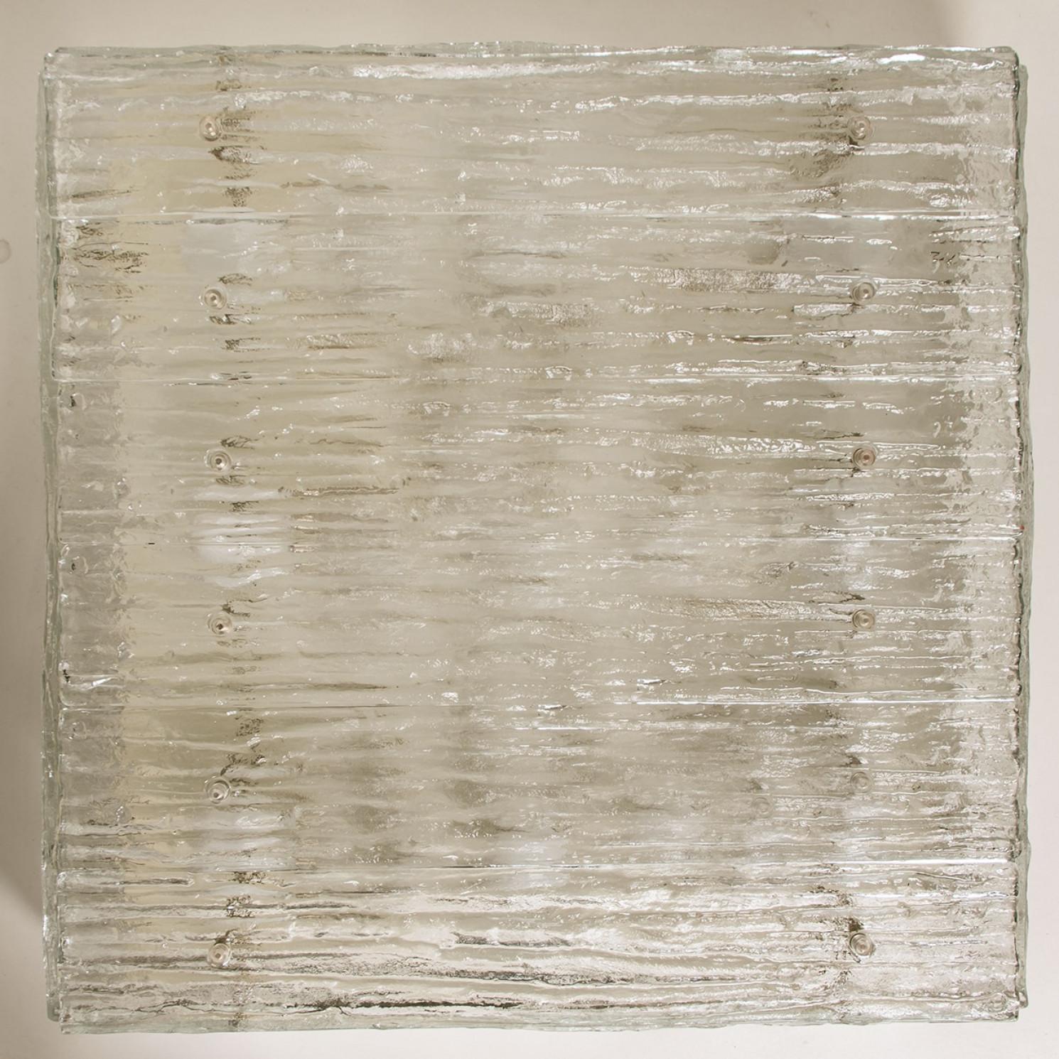 Austrian Large Square Glass Flush Mount J.T. Kalmar, Austria For Sale