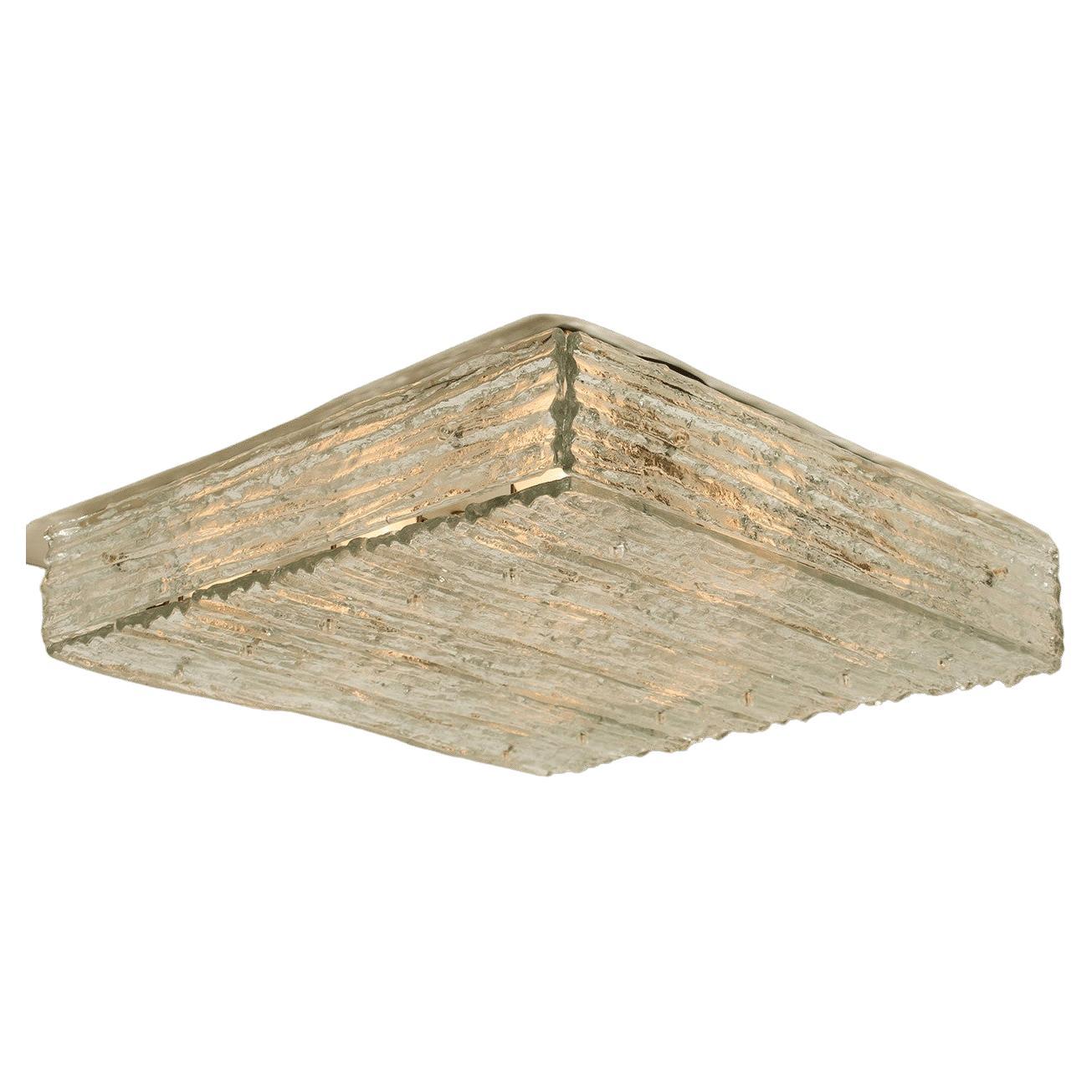 Großes quadratisches Glas Flush Mount J.T. Kalmar, Österreich