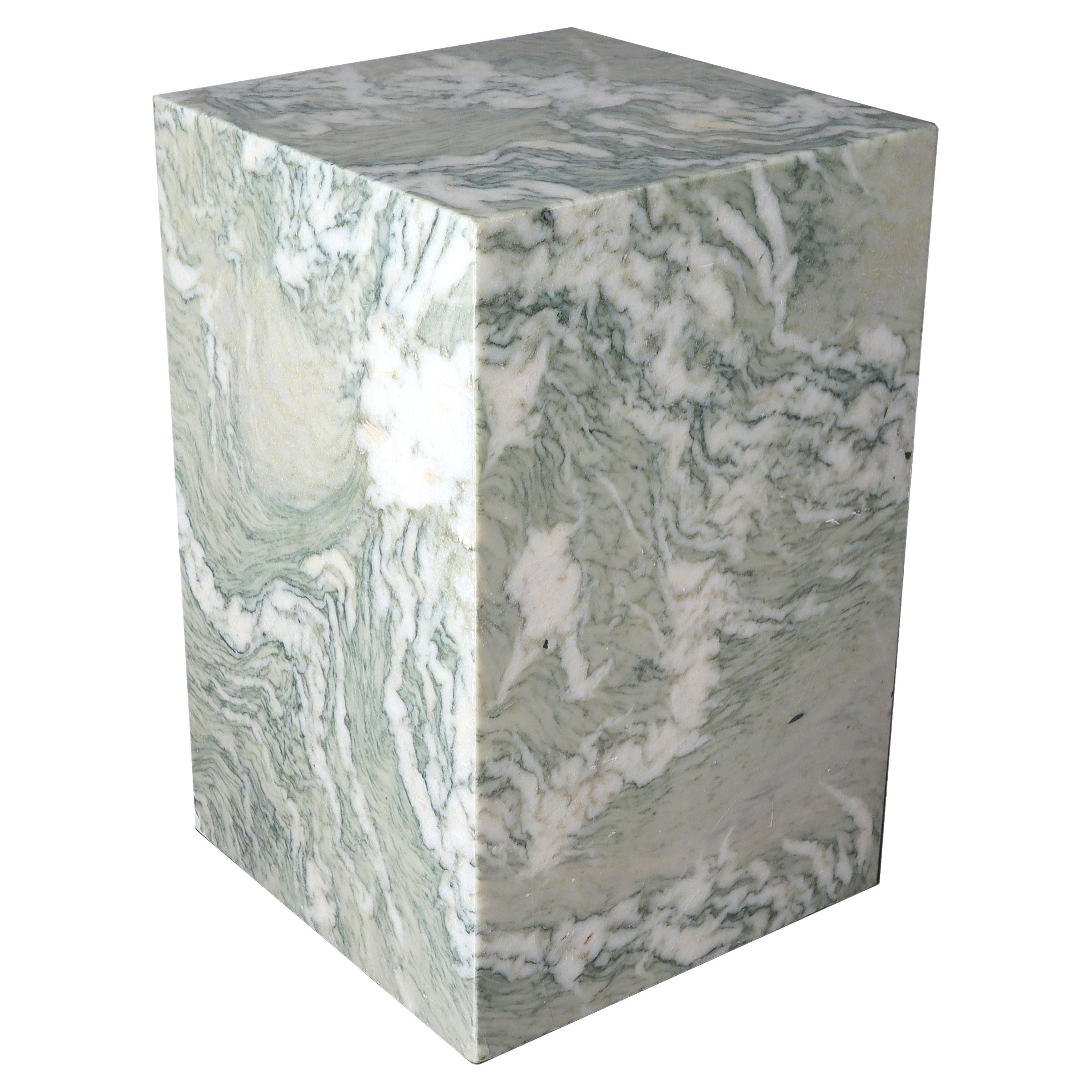 Large Square Green Marble Pedestal