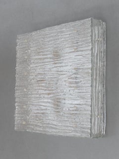 Large Square Iced Textured Glass Flush Mount, Wall Light by Kalmar, 1960s