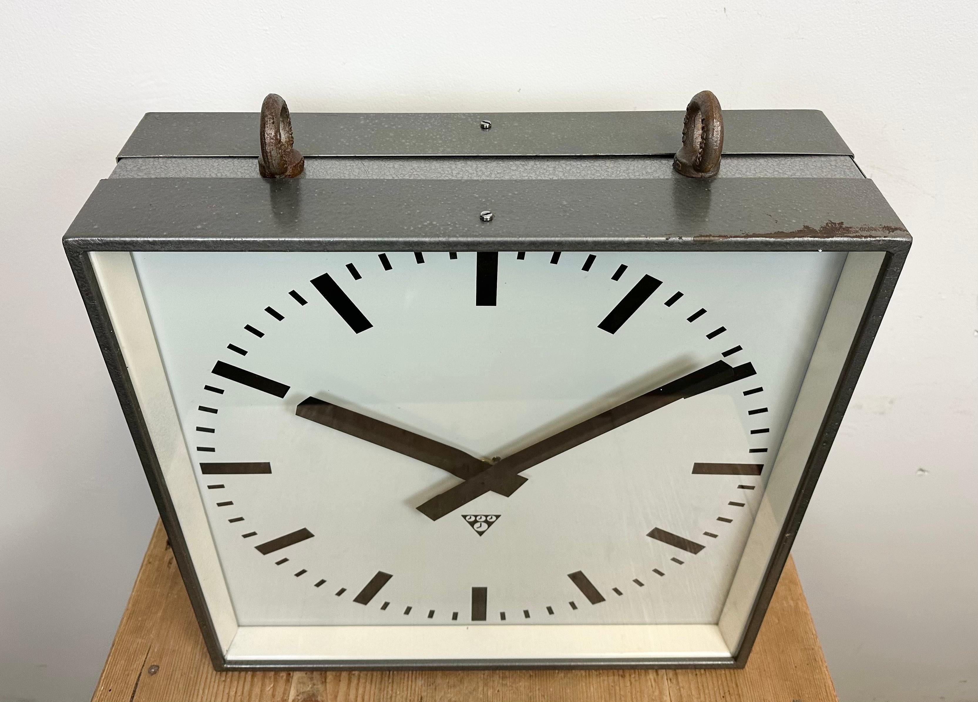 double sided square wall clock
