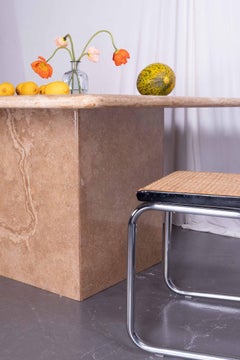 Large Square Marble Dining Table, Sand