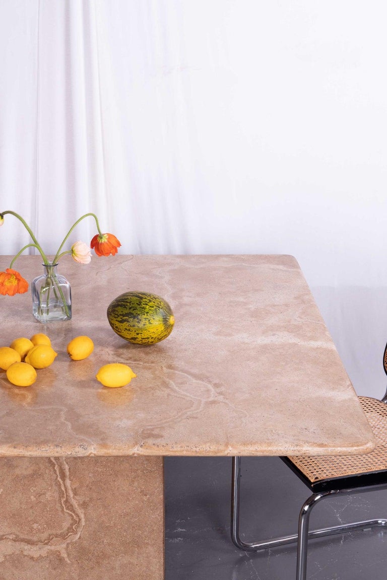 Large Square Marble Dining Table, Sand For Sale at 1stDibs sand
