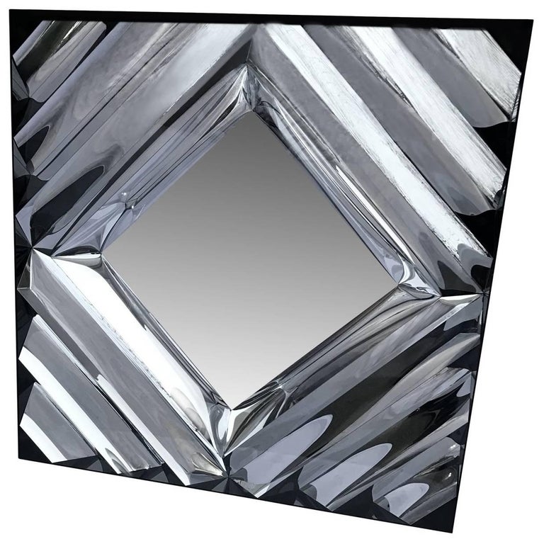 Funky square midcentury wall mirror.

  