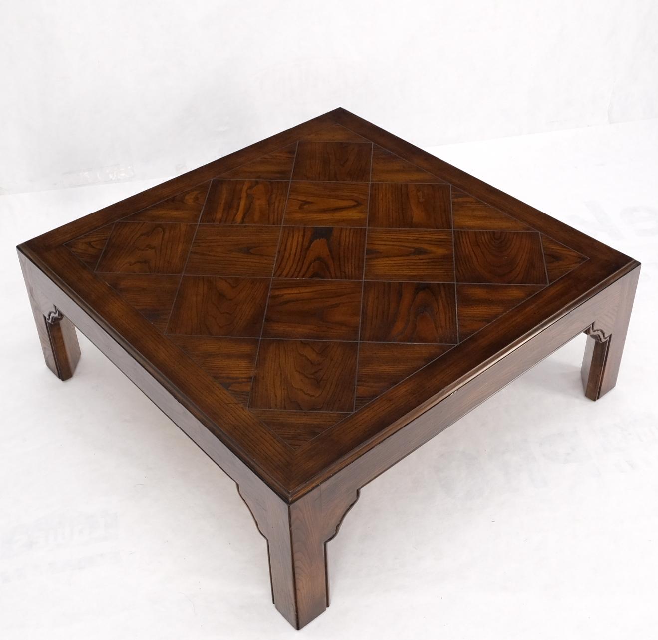 Mid-Century Modern Large Square Parquetry Coffee Table by Henredon
