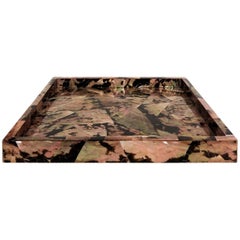 Large Square Pen Shell Tray on Square Chrome Feet