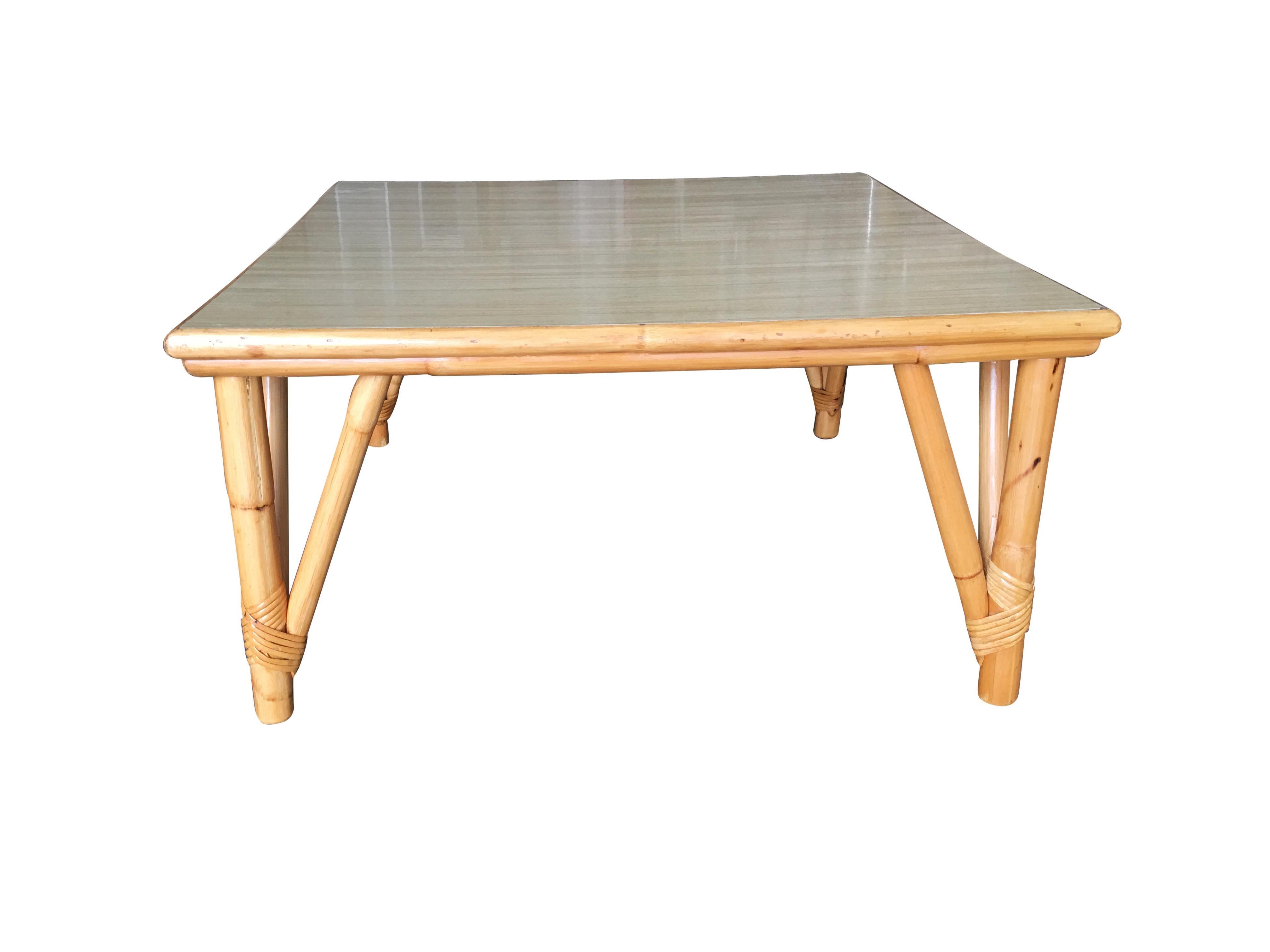 Mid-Century Modern Grande table basse carrée avec plateau en formica en vente