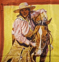 Large Square Rockmount Ranch Wear Pure Silk Girl's Best Friend Print Scarf
