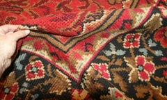 Nazmiyal Collection Antique Irish Donegal Rug. Size: 15 ft 5 in x 16 ft 8 in