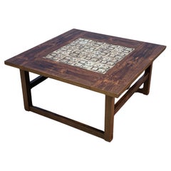 Large square table of Rosewood and Danish tiles 1960ties.