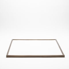 Large Square Tray in White Shagreen with Bronze Patina Brass by Kifu Paris